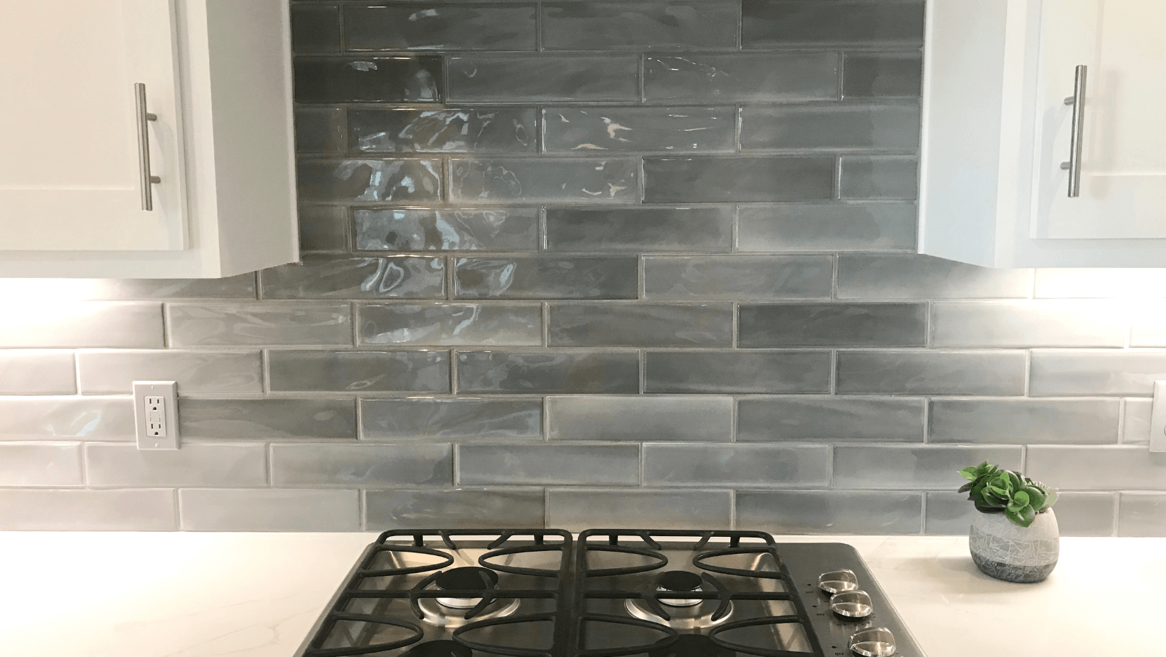contemporary kitchen grey backsplash
