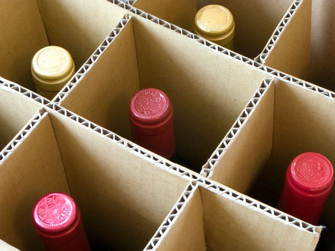 scatola per bottiglie di vino