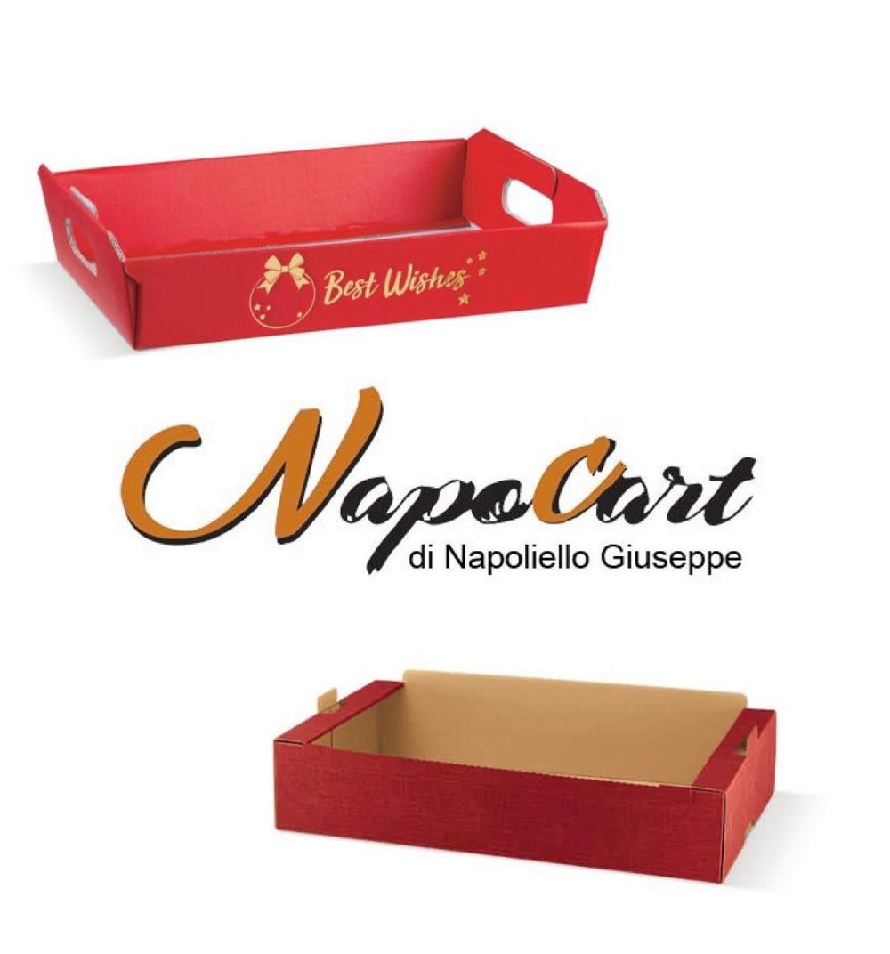 vassoio in cartone rosso