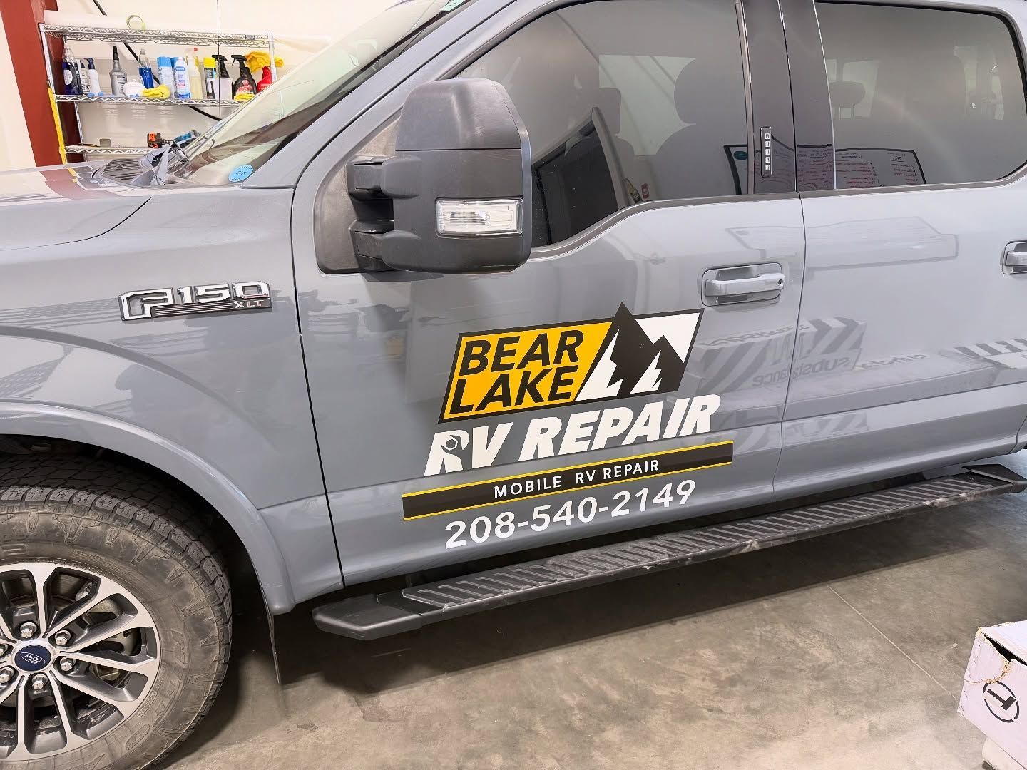 Grey Ford F-150 truck with 