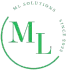 A green and white logo for ml solutions since 2003