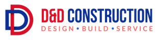 The logo for d & d construction design build service in nottingham