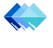 A blue diamond shaped object on a white background
