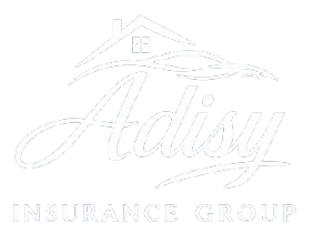 Adisy Insurance logo: car, house, and text in a circular design with teal, gold, and white.