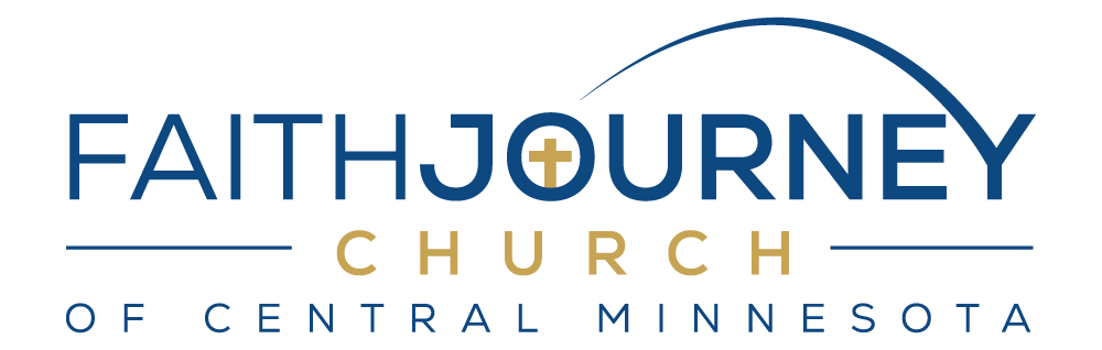 Faith Journey Church of Central Minnesota logo with a cross icon.