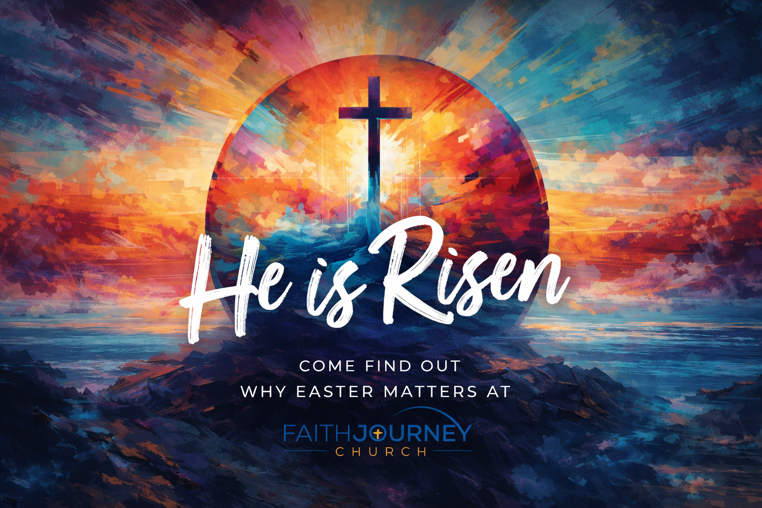 Map for Faith Journey Church in Sartell, MN. Includes address, website, contact info, and a message of faith.