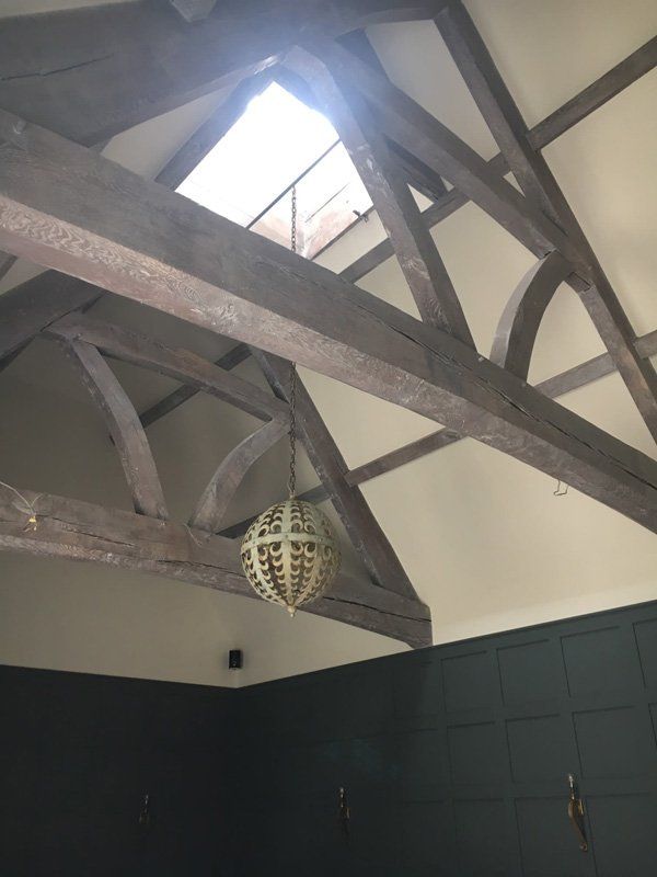 Traditional wooden roof beams