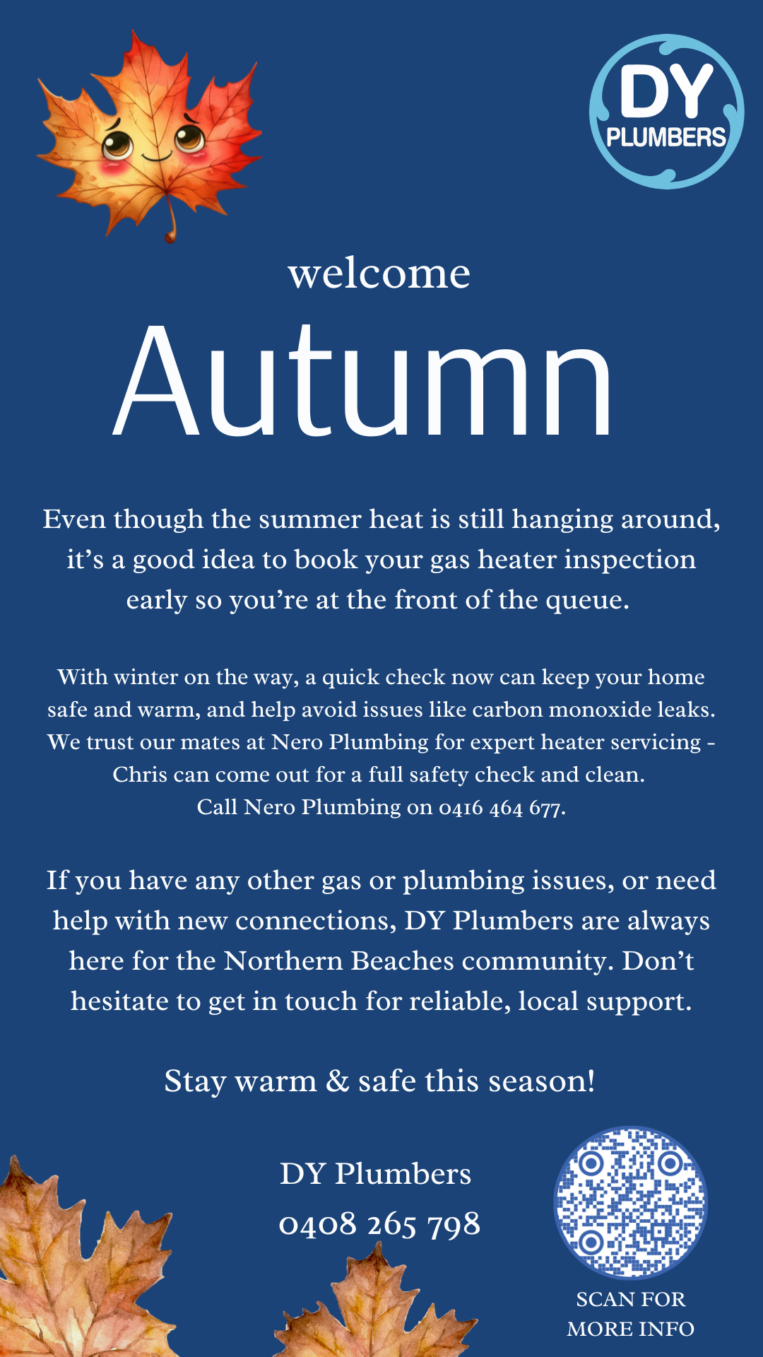 Be gas heater aware and safe - book your inspection today before the winter rush.

