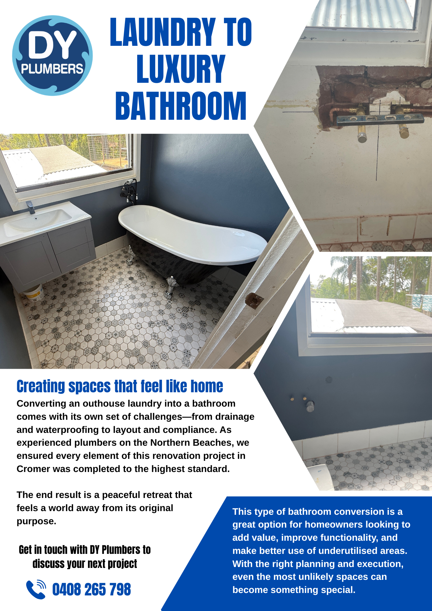 Tired Laundry to Relaxing Bathroom