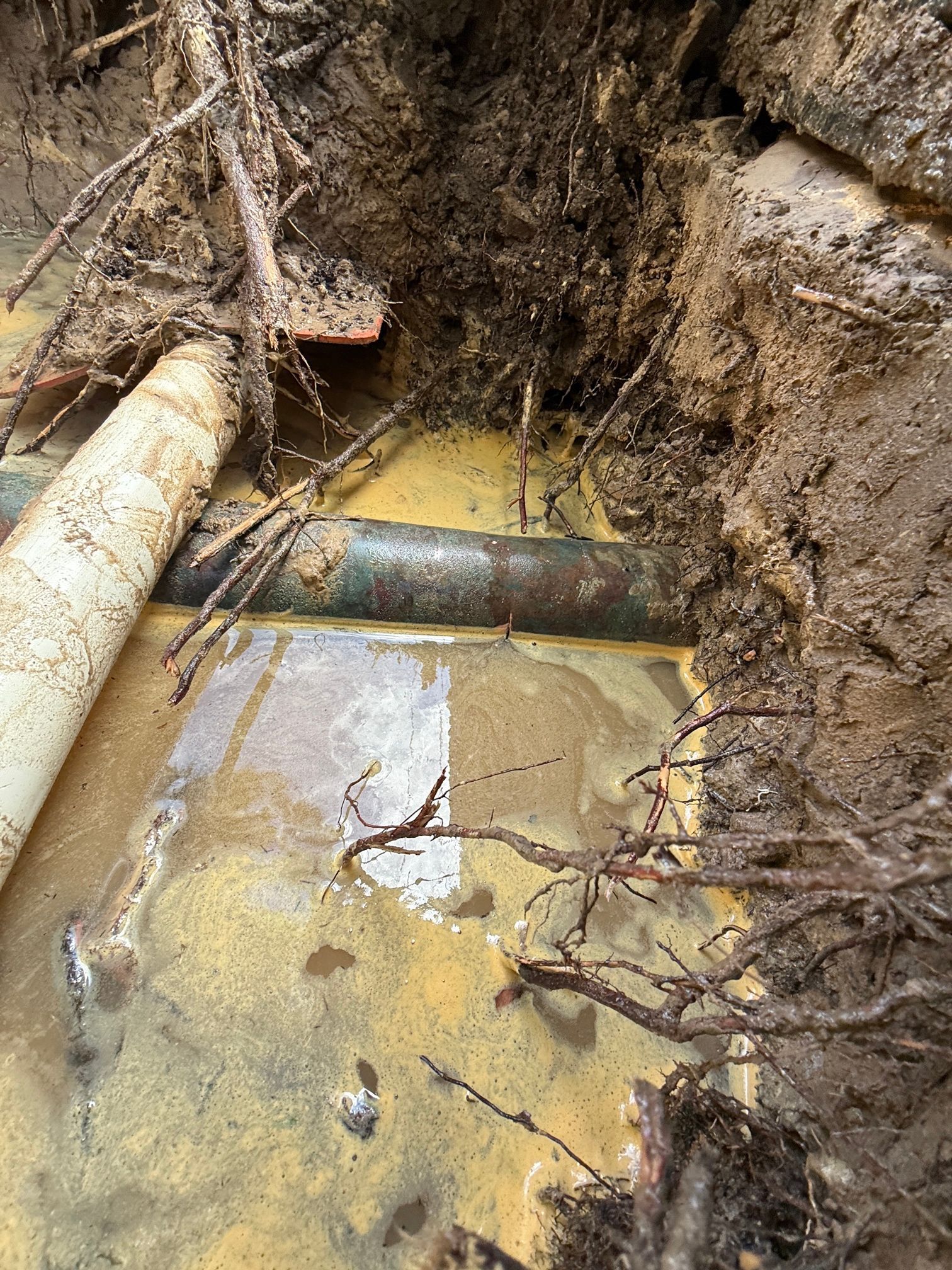 Major leak discovered and new copper piping work installed to get fire service back on track.