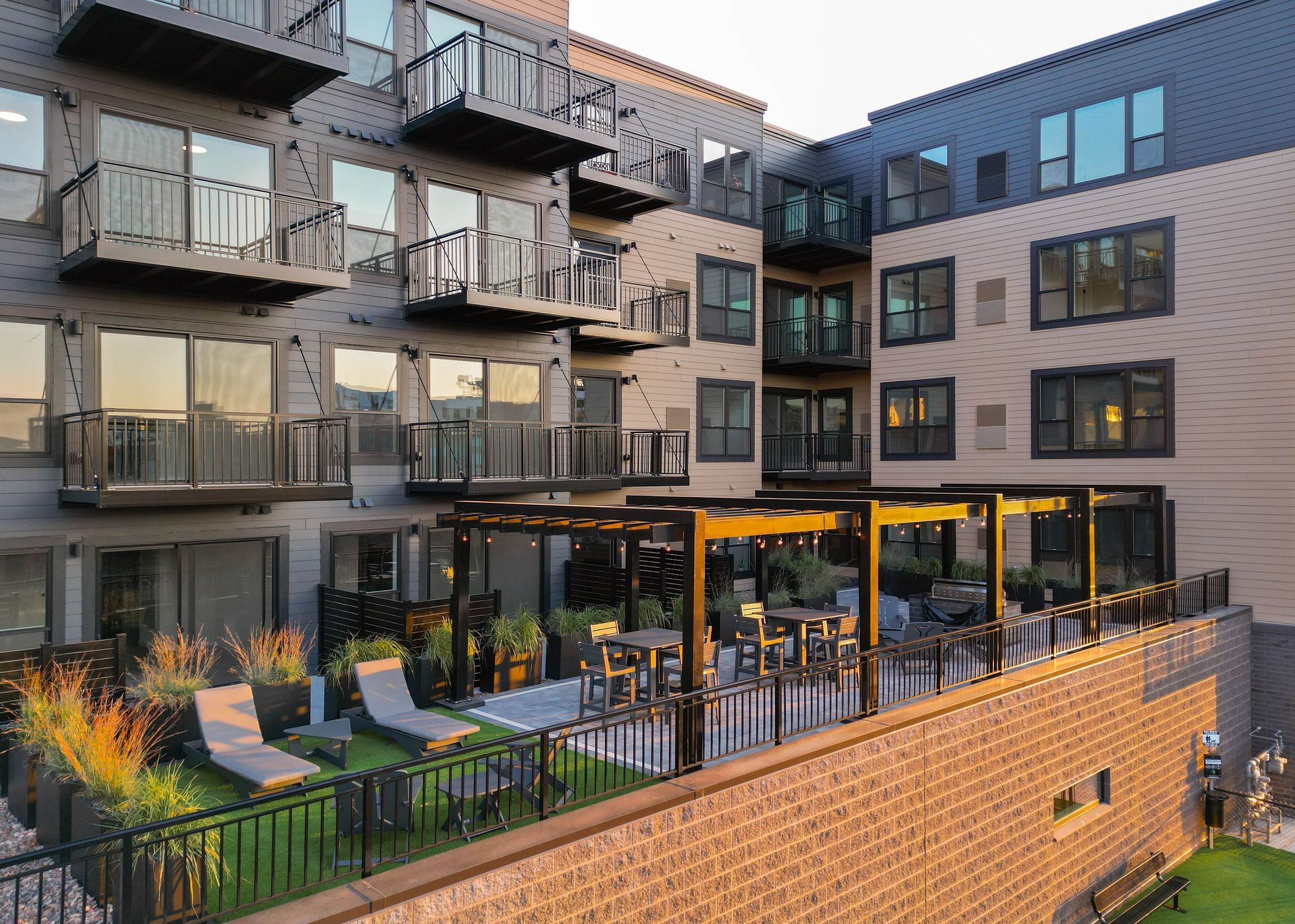 An artist 's impression of the entrance to apartments