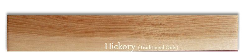 A piece of wood that says rustic hickory on it