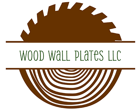 A logo for a company called wood wall plates llc