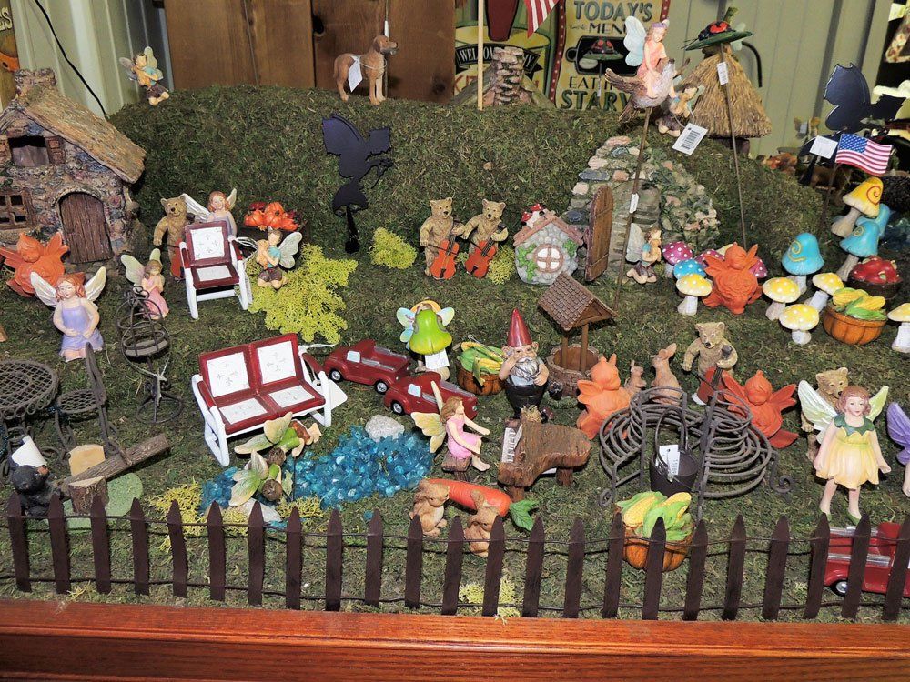 Gnomes and fairy garden trinkets