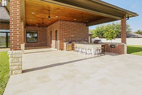 backyard with deck for cooking and dining