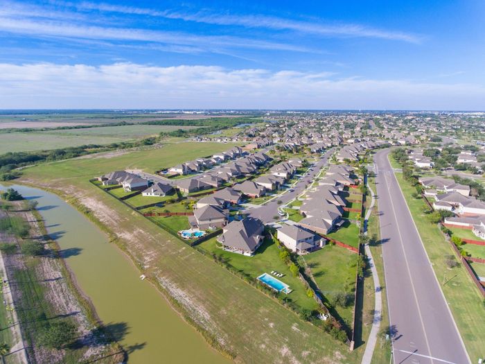 residential area with large green areas