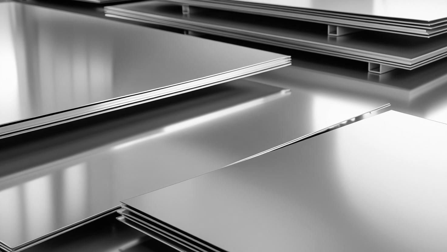 A black and white photo of a metal sheet