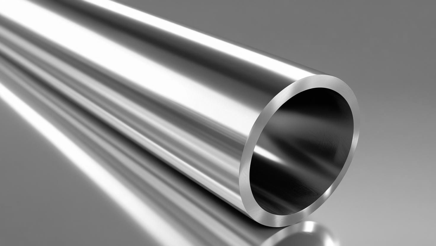 A close up of a metal pipe on a gray surface