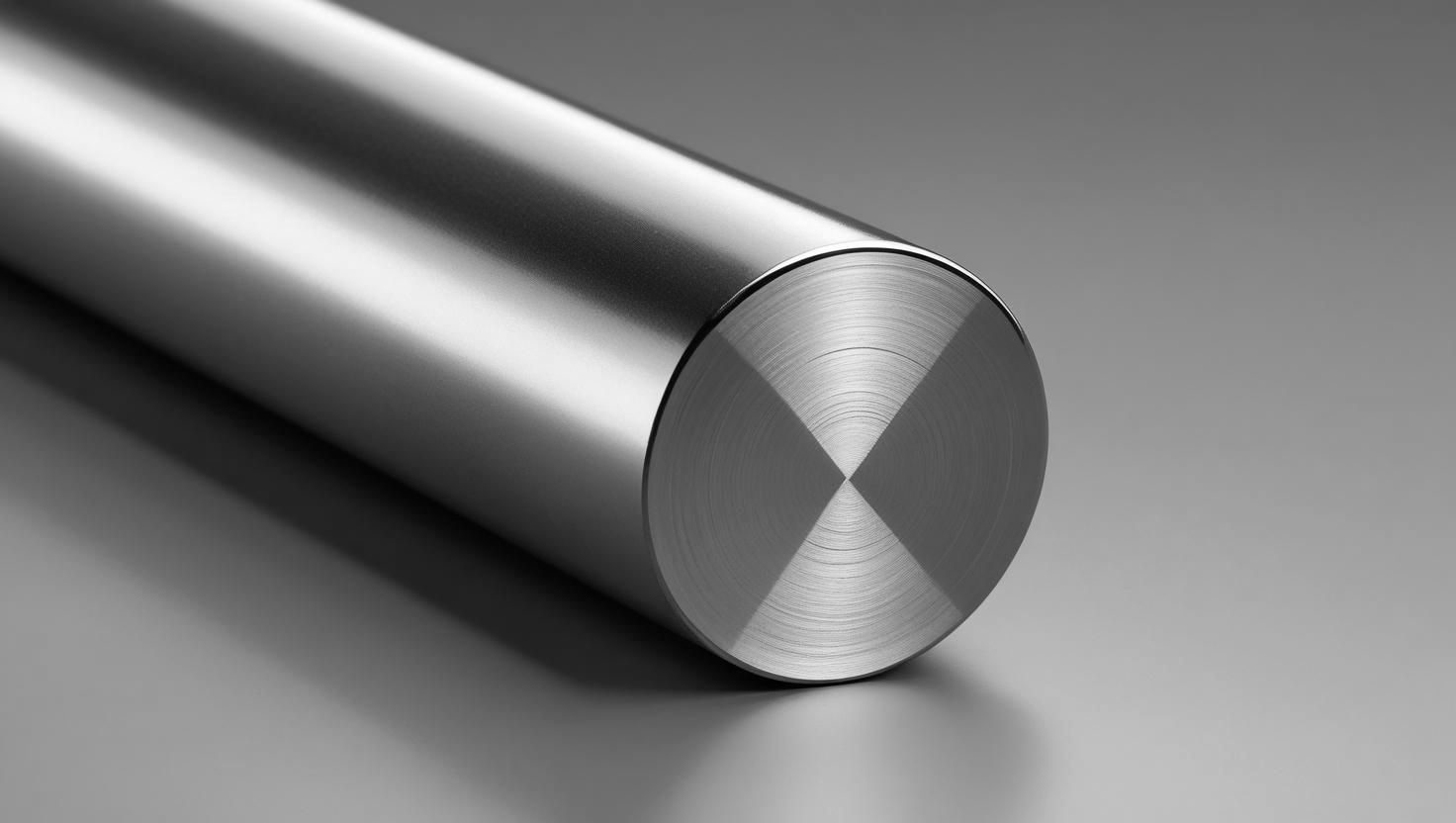 A close up of a metal bar on a gray surface.