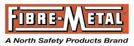The logo for fibre metal is a north safety products brand.