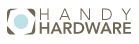 A logo for handy hardware is shown on a white background.