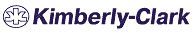 A close up of a kimberly clark logo on a white background