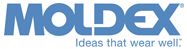 A blue logo for moldex ideas that wear well
