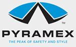The logo for pyramex is the peak of safety and style.