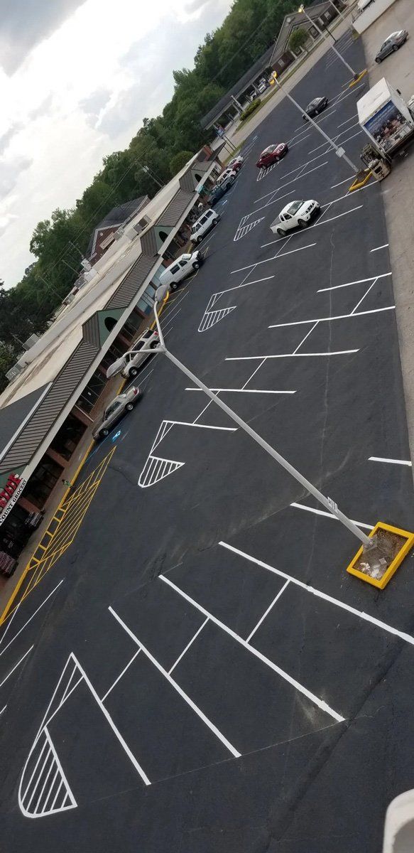 Parking Lot View — Greer, SC — Elite Asphalt Services