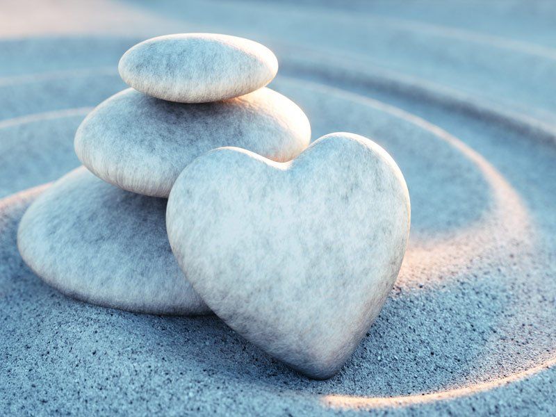 stacked rocks with heart rock