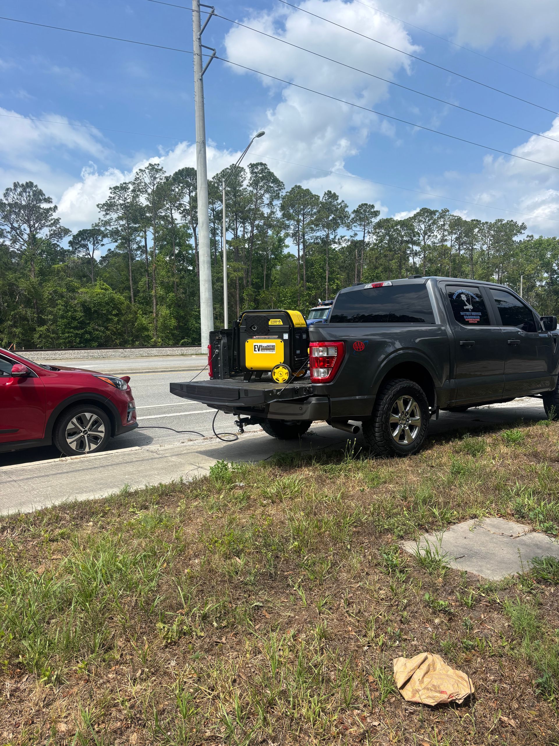 Tesla roadside EV charging service in Northeast Florida
