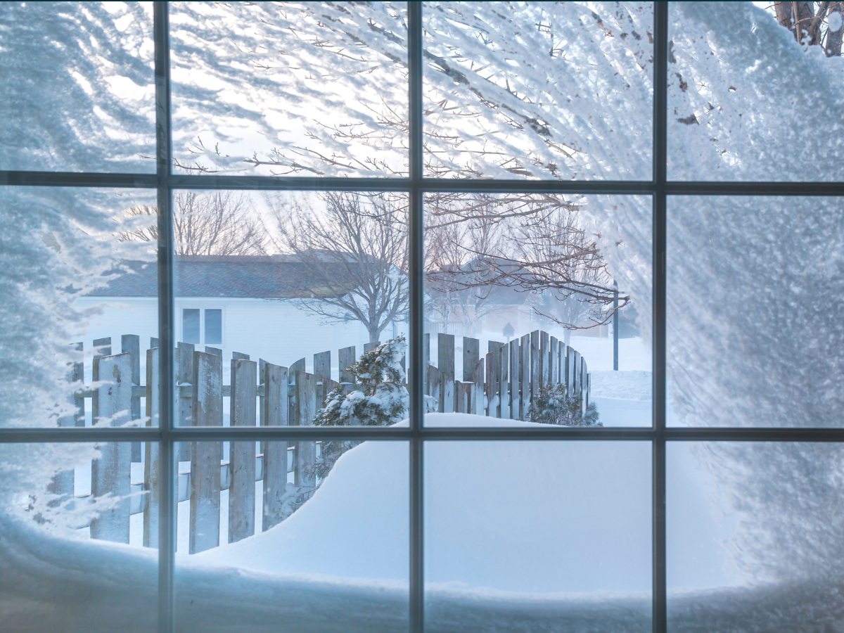 snow-covered window