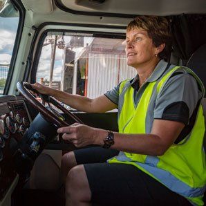 Fleet women driving truck  image