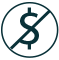 Slashed dollar sign icon
