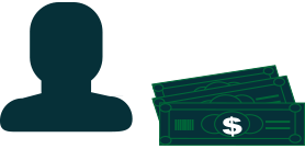 Person with money icon