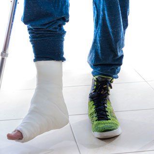 Disability foot in cast image