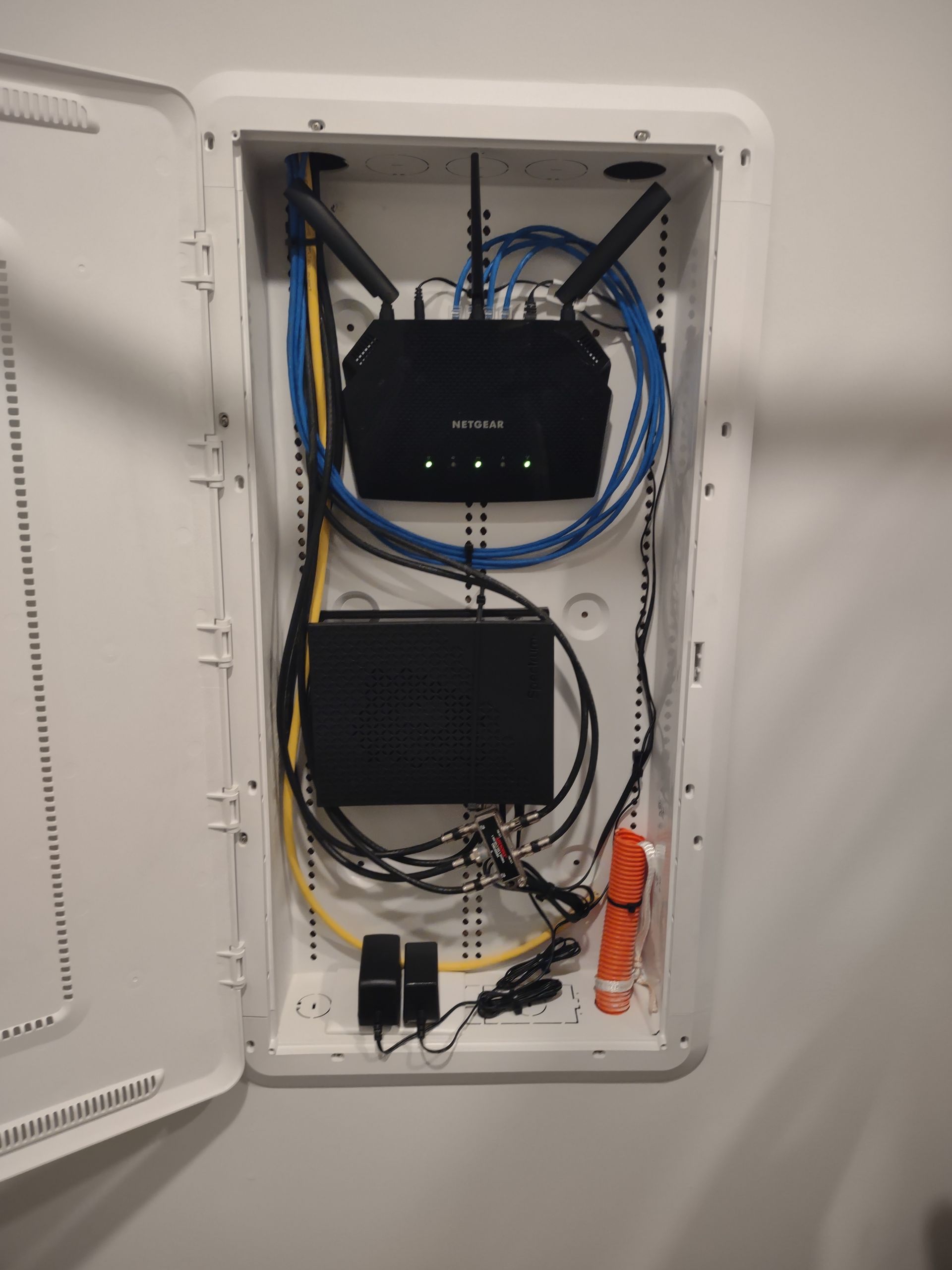 Clean up work after an ISP install with cable and ethernet