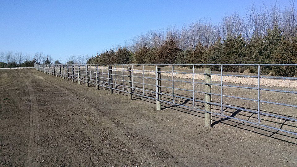 Iron fence in the farm — fencing in Volin, SD