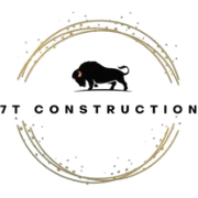 Logo: Black bison inside a gold circle, text "7T CONSTRUCTION".