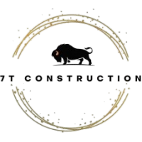 Logo: Black bison inside a gold circle, text "7T CONSTRUCTION".