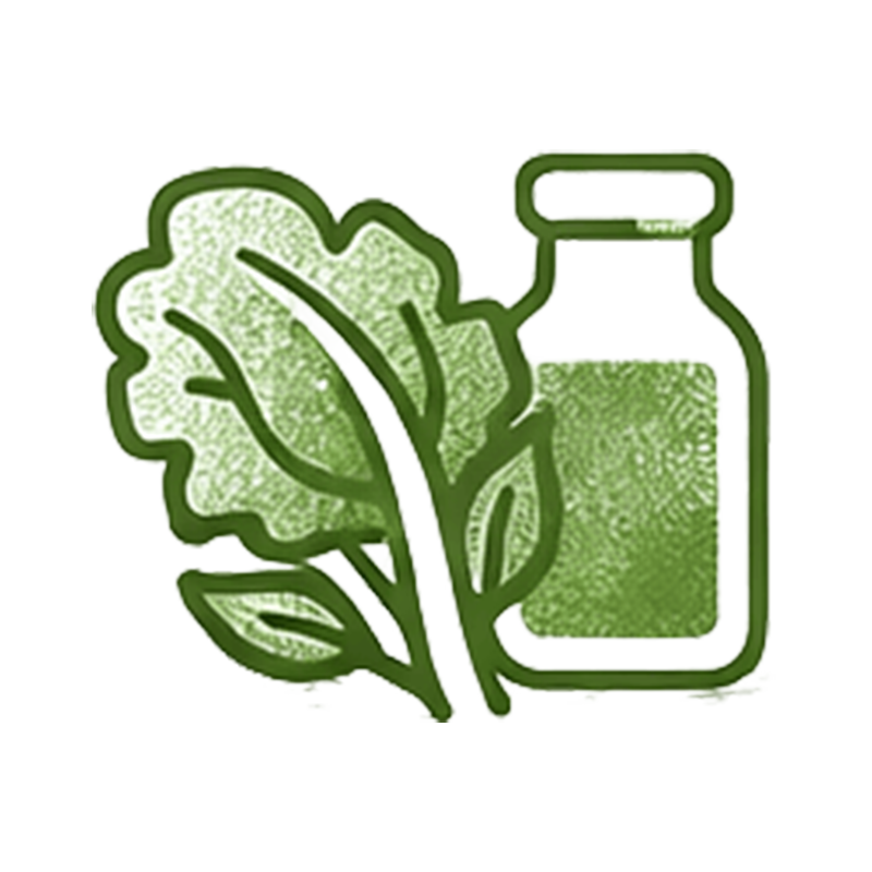 綠葉和罐子圖示。