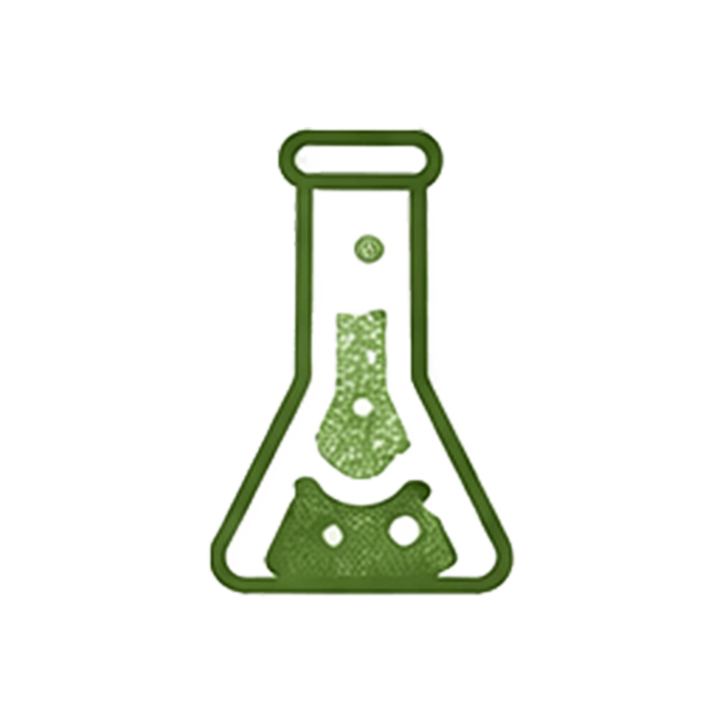 裝有液體、氣泡和紋理的綠色燒杯。