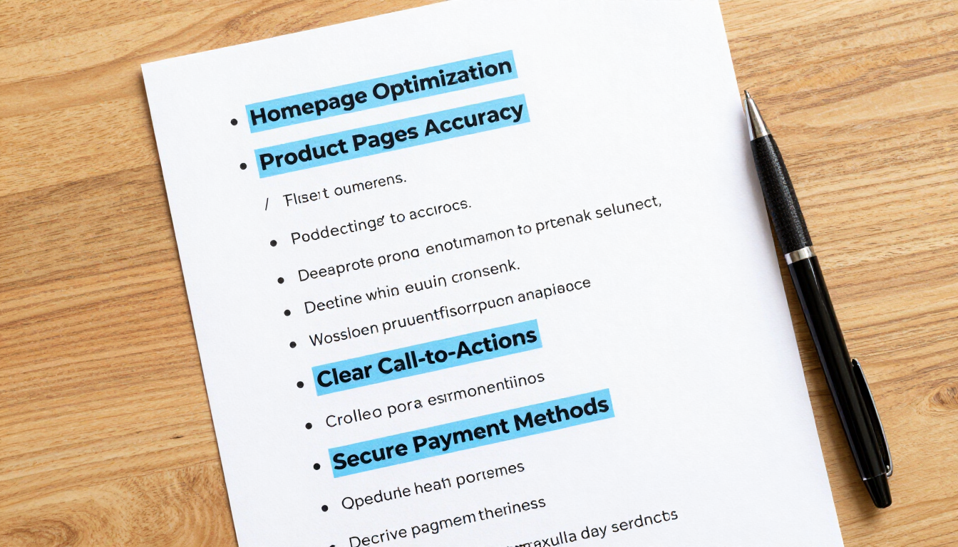 website checklist para ventas