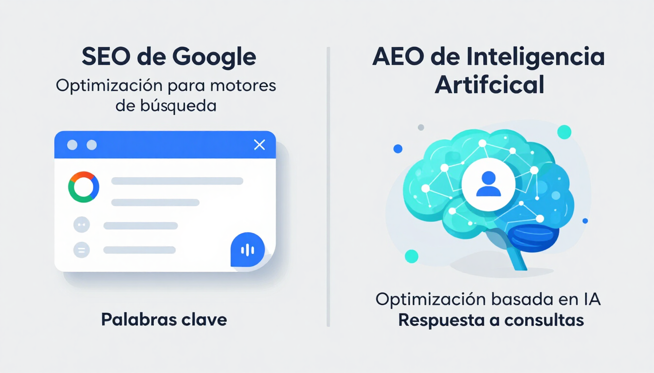 SEO de google vs. AEO de Inteligencia artificial