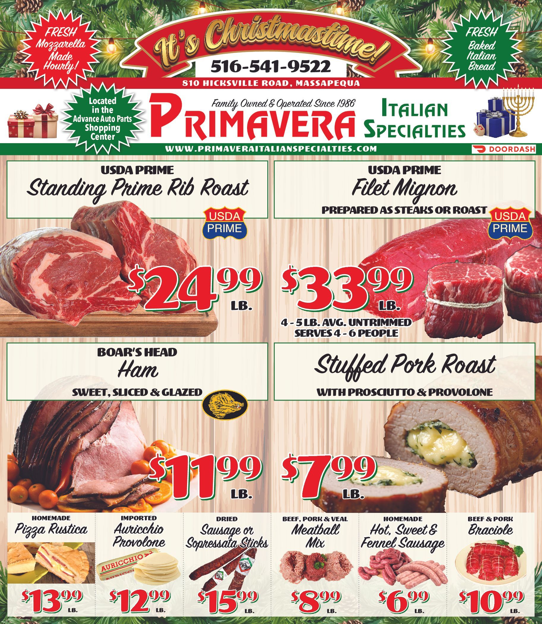 Primavera Italian Specialties Specials Primavera Italian Specialties Specials