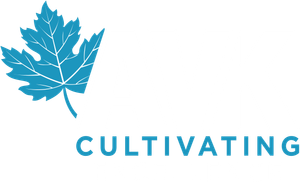 A blue maple leaf with the word cultivating below it.