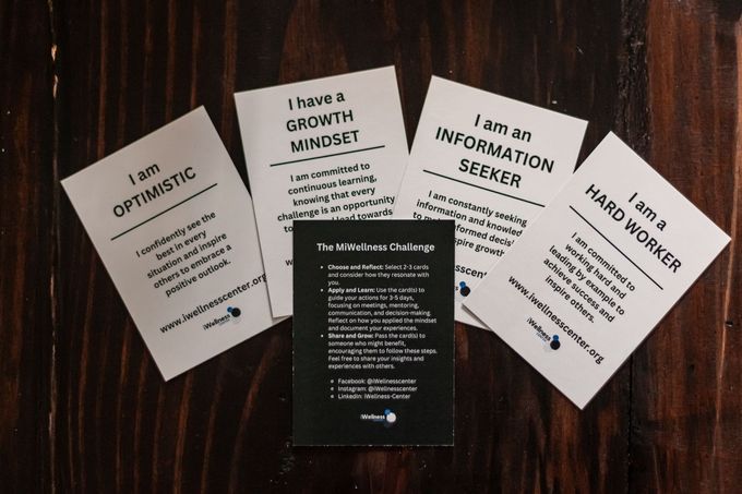 Four cards with one that says i am an information seeker