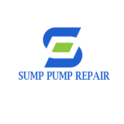 A blue and green logo for sump pump repair