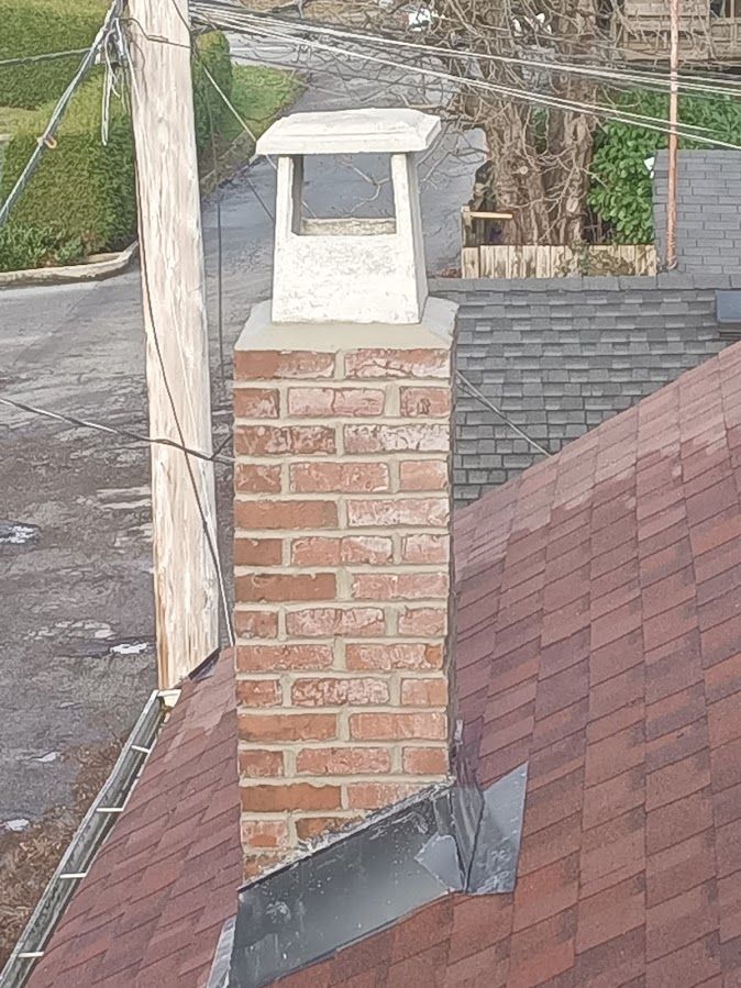Brick chimney after restoration