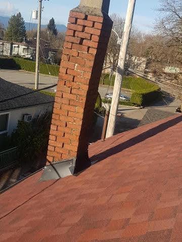 Brick chimney before restoration